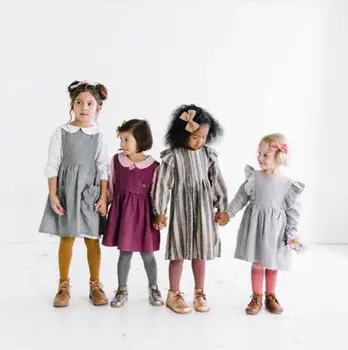 Otroci Obleko 2021 Novo Pomlad Poletje Blagovno Znamko Design Girls Srčkan Trak Dolg Rokav Princesa Obleke Baby Otrok Malčka, Modna Oblačila