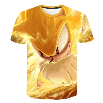 2020 Srčkan Sonic Majica s kratkimi rokavi Otroci Obleke Poletje Kratek Rokav Sonic Hedgehog t-shirt Fantje Ulične Teen Vrhovi Otroci Oblačila