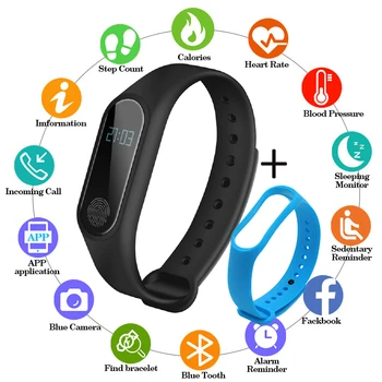 Šport ura Za Moške, Ženske, Srčni utrip, Krvni Tlak je Funkcija Ure OLED Zaslon Bluetooth Povežite Telefon in Prenos Podatkov