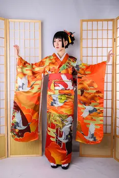 Luksuzni Japonski Kimono Yukata Z Obi Visoko Kakovostnih Klasičnih Yukata, Natisnjeni Na Japonskem Slog Lady Formalno Večerno Obleko Cosplay Kostum