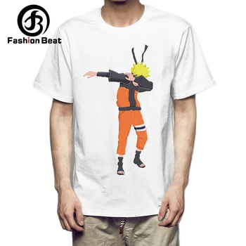 FashionBeat Smešno Naruto Kakashi T-majice Dab Ulica Priložnostne Slog Beli Japonski Anime Tees Teen Kratka Sleeved Tiskanje Vrhovi