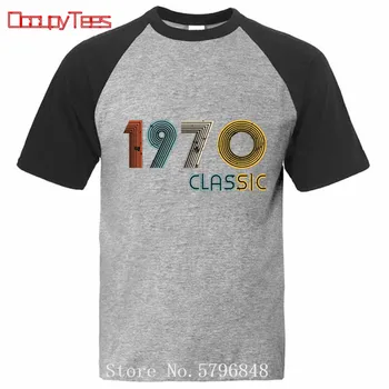 Vintage Dosežen Leta 1970 50 Let Majica s kratkimi rokavi Moški Bombaža T-Shirt Kratek Rokav 50. Rojstni dan Darilo Tee Rojen Leta 1970 Tshirt Vrhovi
