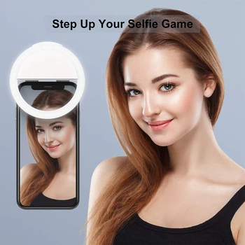 Prenosni Mini Led Selfie Obroč Svetlobe Krog Clip-on Univerzalno Ličila Fill Light USB Selfie Obroč Lučka Za Vse Mobilne Telefone Blazine