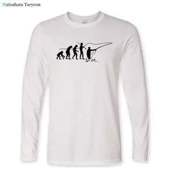 Smešno Razvoj muharjenje Tiskanje T Shirt za Moške, Modni Jeseni Dolg Rokav T Shirt Bombaža T-shirt Priložnostne Ulične Rokavi Moški