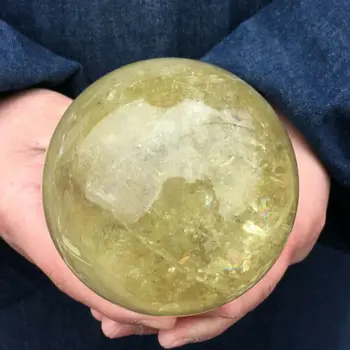 1.69 LB Naravnih citrine quartz Področju kristalno kroglo Zdravljenje 81mm