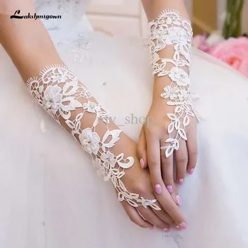 Po Meri Izdelane Poročne Rokavice Čudovito Čipke Diamond Cvet Rokavice Votlih Poročno Obleko Pribor