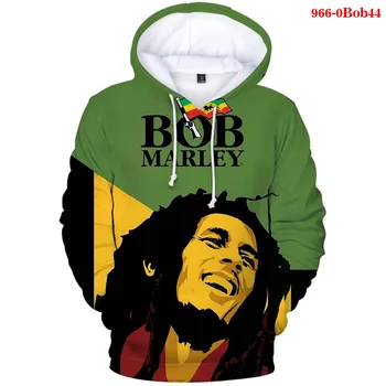 Moški pulover s kapuco Sweatshirts Hip Hop Bob Marley 2020 Ulične moška Majica Kapičastih Pulover Harajuku Žep Moda Plašč s Kapuco