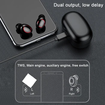 OUTMIX Blutooth 5.1 Brezžični TWS Slušalke HD Zvok 9D Stereo Slušalke HI-FI Slušalke Visoko Konfiguracija