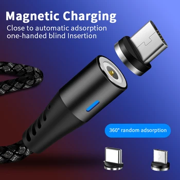 Swalle Magnetni USB Kabel za Huawei Samsung usb Tip C-kabel za Polnjenje Magneta Kabel Najlon 2A Micro USB Mobilni Telefonski Kabel priključite Žice