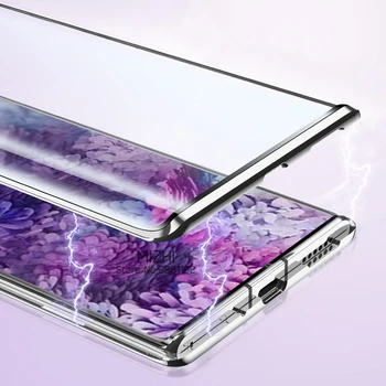 Magnetni Absorpcije Kovin odbijača Ohišje Za Samsung Galaxy S20 ultra Dvojno Stransko Steklo Primeru O S 20 Plus S20+ S20ultra Pokrov