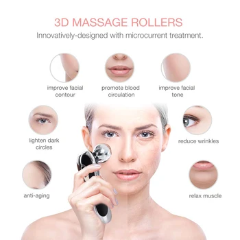 3D Face Lift Roller Priročnik Microcurrent Obraz Beauty Roller strokovnjak za Učvrstitev Obraza Proti Staranju za Celotno Telo, Obliko Massager
