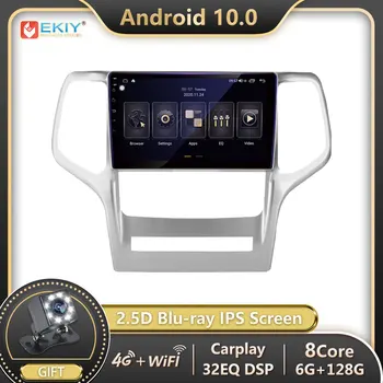 EKIY LTE DSP Android 10 Autoradio Za Jeep Grand Cherokee WK2 2008-2013 Avto Radio Mutimedia Blu-ray IPS Zaslon tipka Navi GPS Stereo