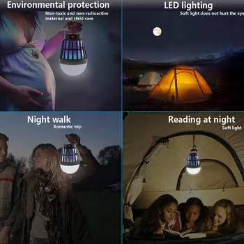 Solar Powered Proti Komarjem Morilec Sijalka USB Električni LED Prostem Kampiranje Sleepping Svetilke Bug Zapper Insektov Past Noč Svetlobe
