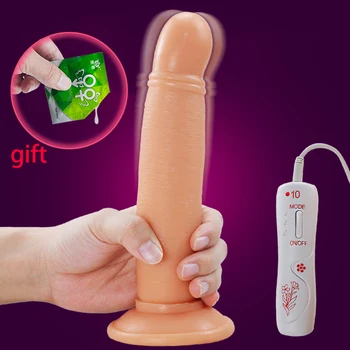 Realno ogromen Dildo, vibrator, mehka, Prožna Penis priseska močan Dvojni motor Ženska Masturbacija Sex Igrače za ženske
