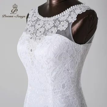 Brezplačna dostava Elegantno in konzervativno lepe čipke morska deklica Poročno Obleko 2020 vestidos de noiva haljo de mariage poročne obleke
