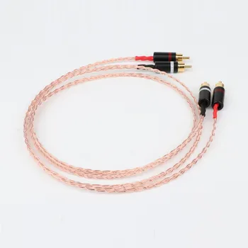 Preffair 3Cu 6N OCC Bakra Analogni Phono Kabel Hi-fi Povezovanje Kabel PEFT Izolacija S 24k pozlačeni RCA Priključek