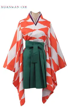 Anime ZOMBIE LAND SAG Cosplay Kostum Zonbii Yugiri Yuta po Meri Dekle Oranžna Ženske Kimono Green Empire Krilo