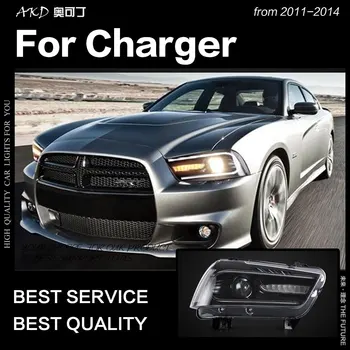 AKD Avto Styling za Dodge Charger Žarometi za obdobje 2011-Polnilnik LED Žarometi Dinamično Signal Led Drl Bi Xenon Auto Dodatki