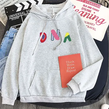 Kpop oblačila, ki so hoody Fashiononly Teen girl majica hoodie Kawaii DNK karikatura besedilo tiskanja weater Outwear hoodies