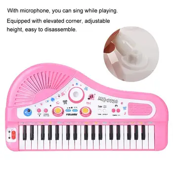 KaKBeir Srčkan Roza 37-tipka tipkovnica z Mikrofonom Glasbeni Digitalni obračuna Baby klavirsko Glasbo Učenje Izobraževalni Otroci Igrače