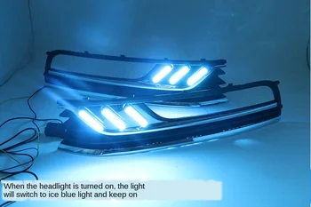 LED DRL dnevnih luč za Volkswagen Passat b7 2012-2016 s premikanjem rumene smerokaze in modro nočni tek svetlobe