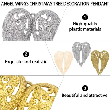 3pcs Christmas Tree Okraski Angel Krila Dekoracijo Angel s Krili Obesek