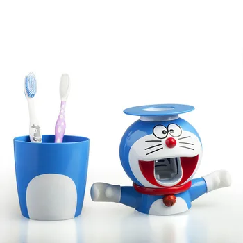 Samodejno Zobna Pasta Razpršilnik Ustvarjalne Risanka Doraemon Zobna Pasta Squeezer Wall Mount Stojala Za Prah-Dokazilo Pokal
