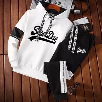 Modne blagovne znamke moške priložnostne hoodie obleko znamke šport za moške in ženske pulover + športne hlače jesen in zimo, flisi