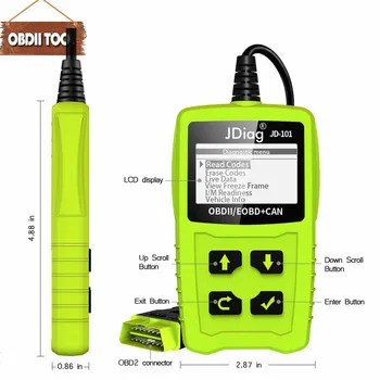 JDiag JD101 Kodo Bralnik za OBDII/EOBD/LAHKO kode napak čistilo JDiag JD-101 OBDII diagnostični skener