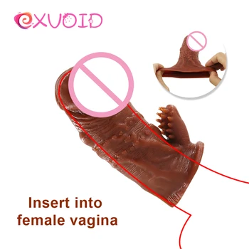 EXVOID Zasuni Extender Penig Obroč Velik Penis Rokav G-spot Massager Spolnih Igrač Za Moške Dildo Širitve Večkratno uporabo Silikonski Kondom
