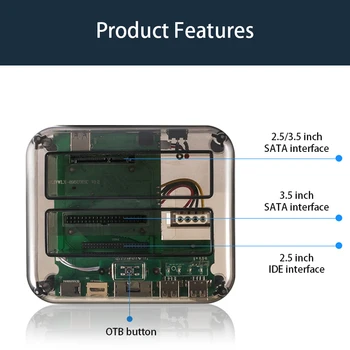 DeepFox USB 3.0/Tip C do SATA/IDE Trdi Disk za Razširitveno Postajo za 2.5 inch/3,5-palčni trdi disk, Ohišje M2 TF SD Reža Za TV Prenosnik