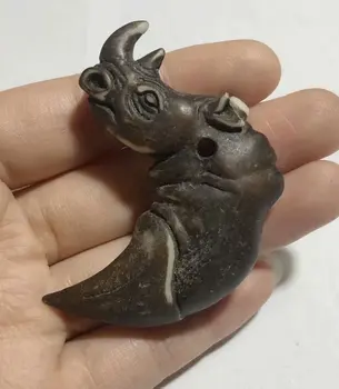12 kos Očarljivo nosoroga totem amulet Umetno Jaka Kosti Čare Keychain