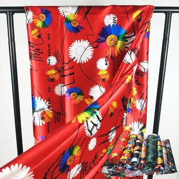 50 cm*140 cm Risanka Natisnjeni Stretch Svilene Tkanine Za Sleepwear / DIY Šivanje Tekstilnih Tecido Tkiva Mozaik Posteljnina Quilting SDYH