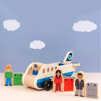 Leseno Dvojno plast avtovleka Airplance Igrača Prevoz Spoznavanja Zgodnje Izobraževanje Otrok Igrača AN88