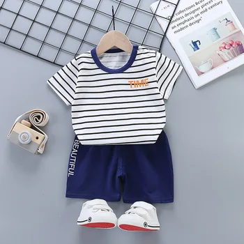 2021 Poletje baby boy oblačila nov slog Otrok Mehke Hlače Obleko t-shirt Fant Dekle otroci risanke za malčke baby oblačila, ki poceni stu