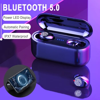 Bluetooth5.0 Slušalke TWS Brezžične Slušalke Čepkov Stereo Slušalke 8D s polnjenjem polje LED Zaslon Za iPhone, Samsung Xiaomi