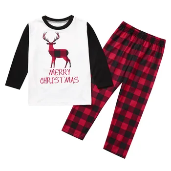 Družina 2021 Božič Ujemanje Pižamo Nastavite Božič Odrasli Otroci Pižame More Baby Romper Vesel Božič Družinski Ujemanja Obleke