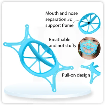 3pcs 3D Usta Masko za Podporo Dihanja Stroj za Večkratno uporabo Nosilec Usta in Nos Ločitev Silikonsko Masko Imetnik Masko