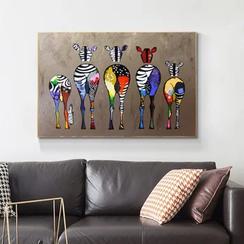Povzetek Zebra Platno Art Poslikave Na Steni Pisane Živali Umetniške Grafike Afriške Živali Umetniških Slik, Dnevna Soba Wa