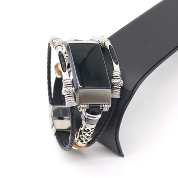 Retro Usnjeni Trak Zapestnica za Fitbit Polnjenje 4 Band Zamenjava Watch Band za Fitbit Polnjenje 3 Smart Watchband Dodatki