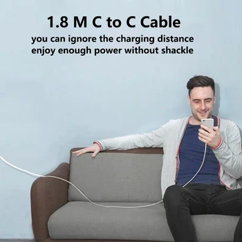 USB Tip C Kabla 1.8 M, 5.9 ft USB 5A E-ZNAMKE PD100W hitro polnjenje se Uporablja za MacBook Knjiga iPad PD 30W 61W 87W 91W power adapter
