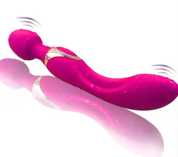 Polnjenje prek kabla USB Dvojno Glavo AV Vibrator Čarobno Palico Massager Sex Igrače Za Ženske Odraslih G-Spot Stimulacijo Ščegetavčka Masturbator