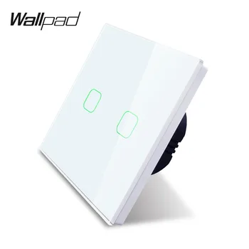 Wallpad K3 Kapacitivni 2 Banda LED Touch stikalo za kratke luči Stikalo 4 Barve Kaljena Steklena Plošča, Stene Električna Luč, Dvojno Stikalo za UK EU