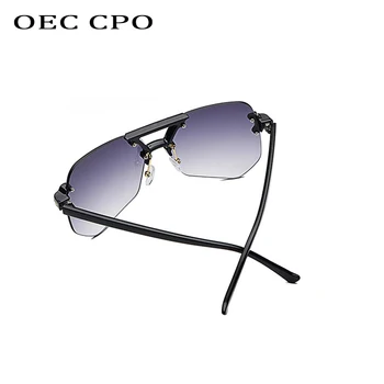 Pilotni Rimless sončna Očala Ženske blagovne Znamke Oblikovalec sončna Očala Gradient Odtenki Sive, Modre Jasno Objektiv Človek Očala brez okvirjev UV O470