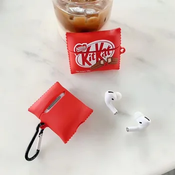 Luštna 3D Chocolate Chip Piškotkov za Airpods 2 1 Primeru Kliknite na Dotik Mehkega Silikona, Zaščitni Pokrov, s Kavljem za Airpods Pro 3