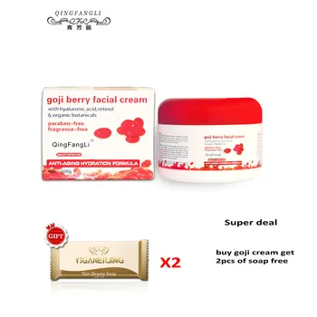 2PCS Hialuronska kislina Kitajski goji kremo goji berry facial cream medlar anti aging proti gubam globoko moisturizing100g